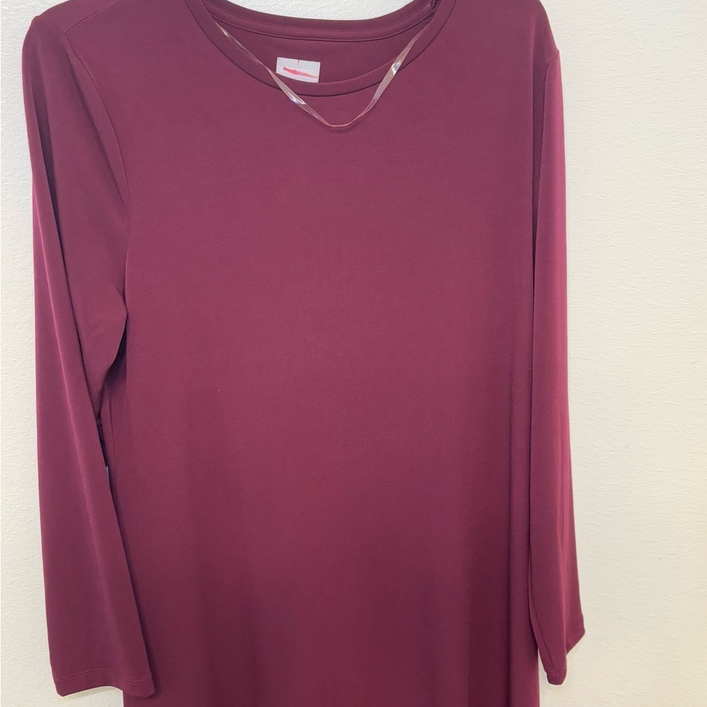 Chico's Deep Red Long Sleeve Dress - Picture 5 of 6